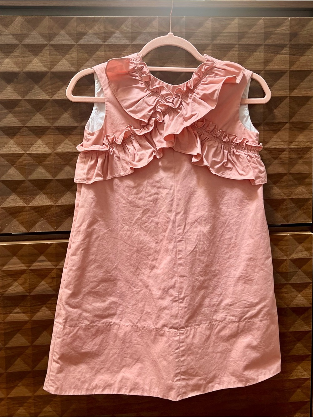 Marni Pink Ruffle Sleeveless Cotton Dress